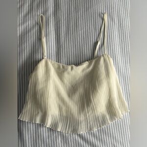 Princess Polly Cream Pleated Camisole